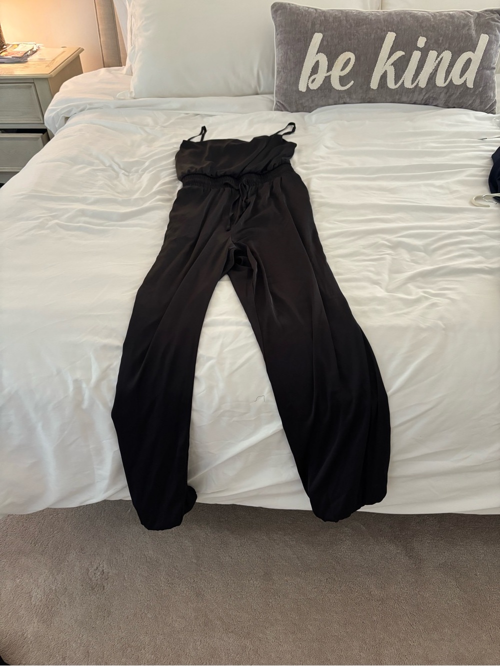 Black Women's Jumpsuit - Sleek Strappy Lounge Jumpsuit